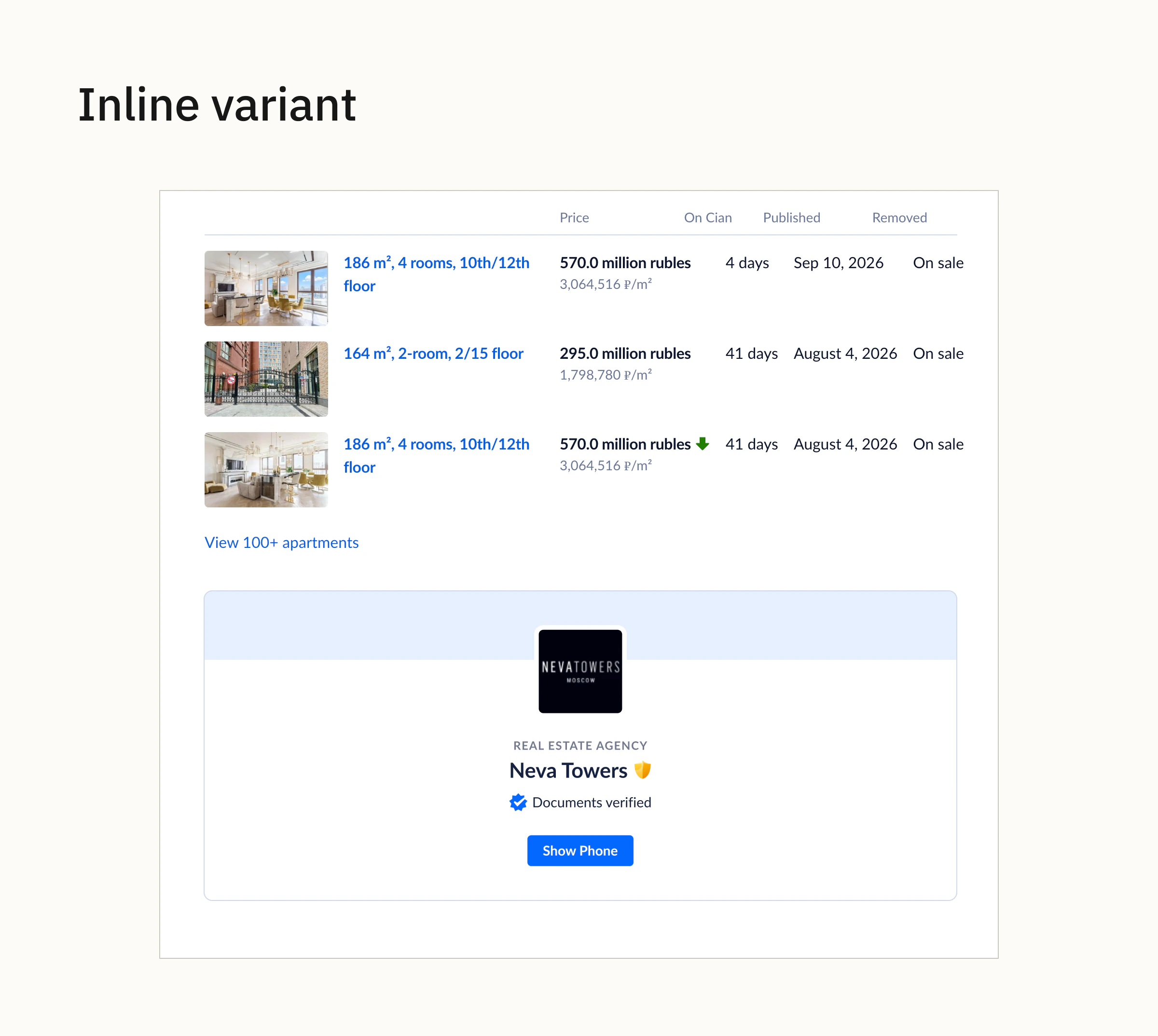 Inline Contact Card configurations for monetization tiers
