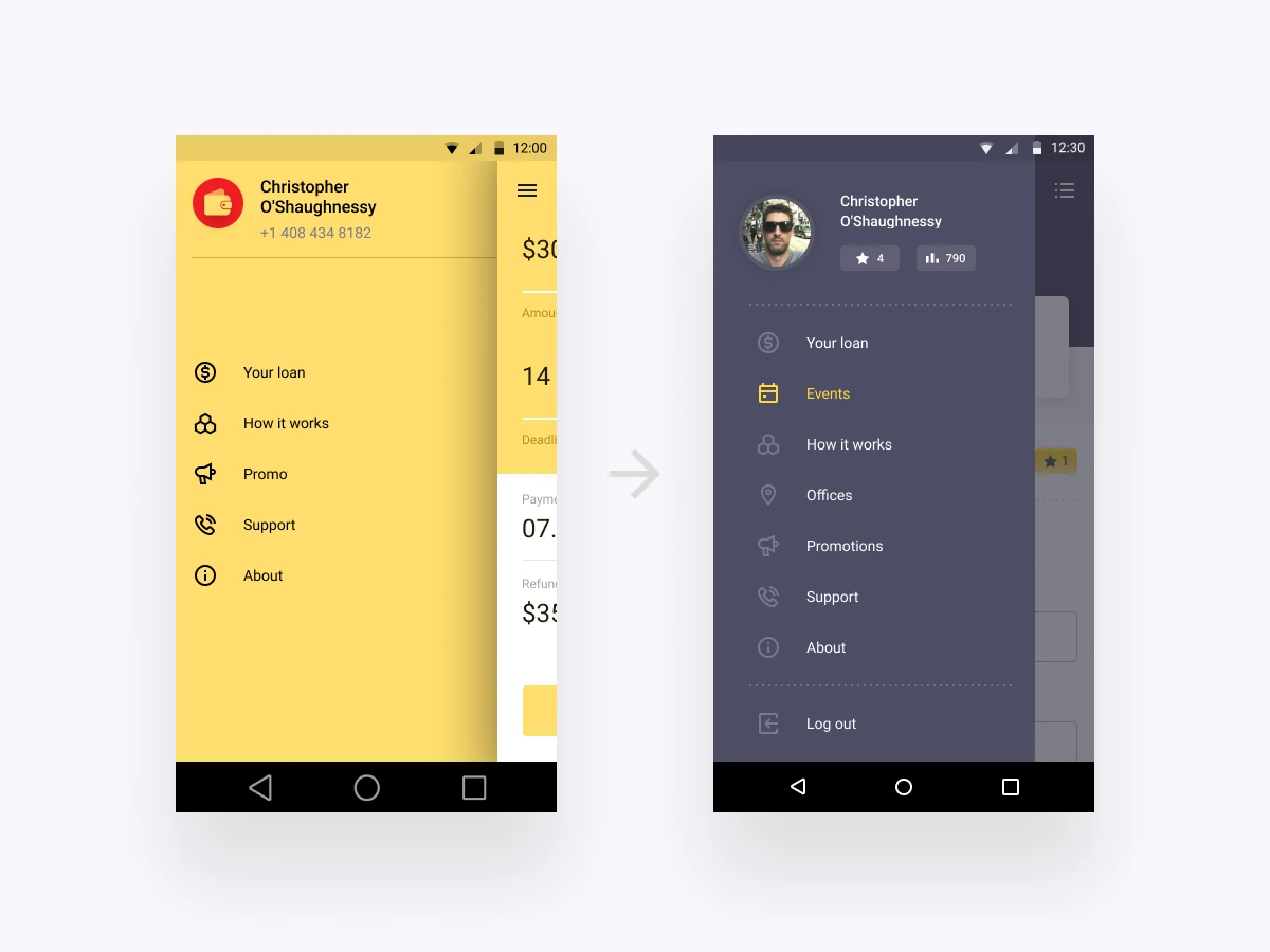 Redesigned navigation and account menu