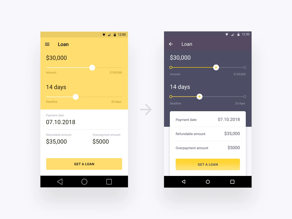 Loan details presented with clearer hierarchy