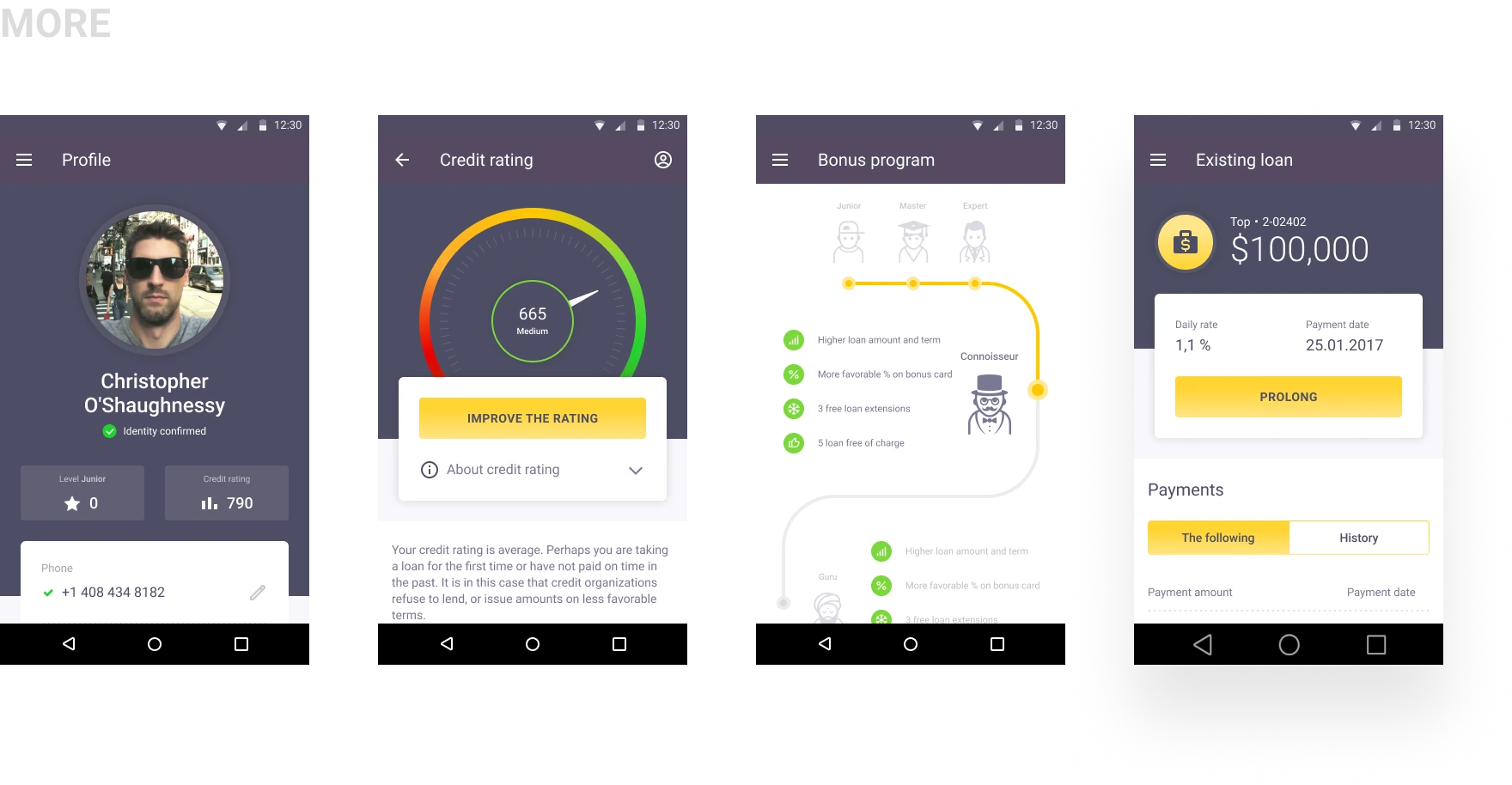 DZP mobile application account and loan flow